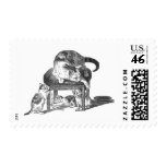 Mother Cat and Her Playful Kittens Postage Stamps