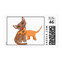 Mother Cat and Kitten Postage Stamps