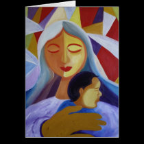 Mother & Child in Cubism World cards