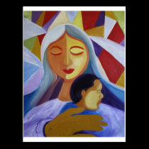 Mother & Child in Cubism World postcards