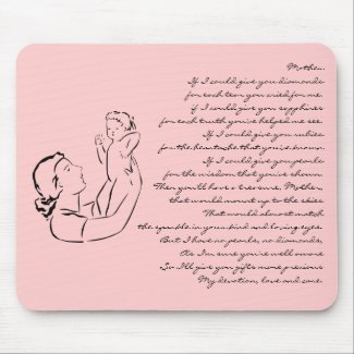 Mother & Child Outline Poem Mousepad zazzle_mousepad