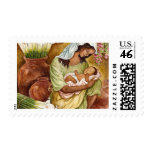 MOTHER & CHILD WITH CALA LILIES - MULTI POSTAGE STAMP