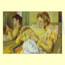 Mother Combing Her Child's Hair. 1901, Mary Cassat cards by vintagegiftmall Mother Combing Her Child's Hair. 1901, Mary Cassat cards