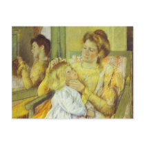 Mother Combing Her Child's Hair. 1901, Mary Cassat postcards by vintagegiftmall Mother Combing Her Child's Hair. 1901, Mary Cassat postcards