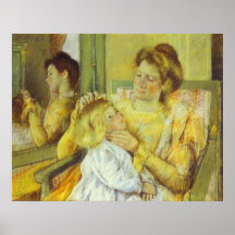 Mother Combing Her Child's Hair. 1901, Mary Cassat Print