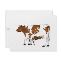 Mother Cow with Calf invitations by Shame_Cubed Mother Cow with Calf invitations