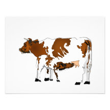 Mother Cow with Calf Invite