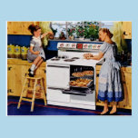 Mother/Daughter Retro Kitchen Postard postcards