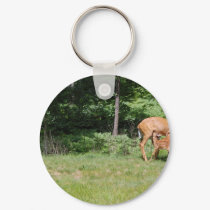 Mother Deer Feeds Her Babies keychains by upnorthpw Mother Deer Feeds Her Babies keychains