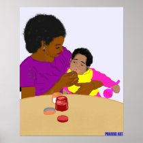 Mother Feeding Her Baby Print posters
