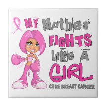 Mother Fights Like Girl Breast Cancer 42.9.png Ceramic Tiles