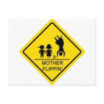 Mother Flippin' Yield Sign postcards