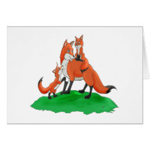 Mother Fox with Babies Gift Items Card