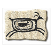 Mother goat-stone post card