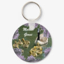 Mother Goose with Goslings keychain