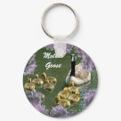 round_keychain - Mother Goose with Goslings keychain