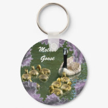 Mother Goose with Goslings keychain by quacked Mother Goose with Goslings keychain