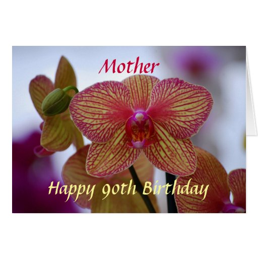 mother-happy-90th-birthday-striped-orchid-card-zazzle