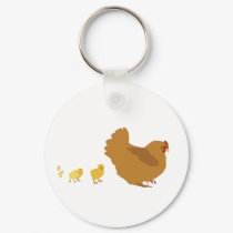 Mother Hen and Chicks keychains