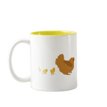Mother Hen and Chicks mugs by jarnolddesign Mother Hen and Chicks mugs