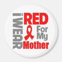 Mother - I Wear Red Ribbon Refrigerator Magnets