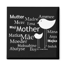 Mother in different languages magnets