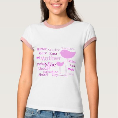 Mother in different languages tee shirts