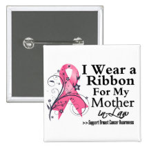 Mother-in-Law Floral Ribbon - Breast Cancer Buttons