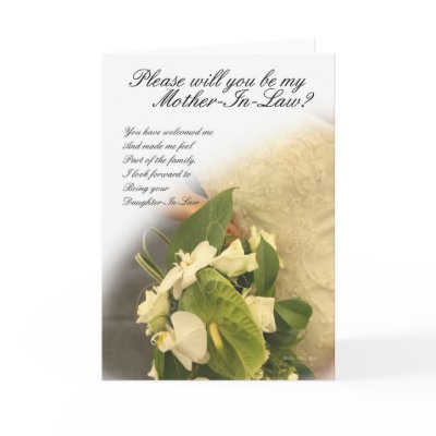 Mother in law greeting card, will you be my mother