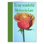 Mother-in-Law Mother's Day With Rose Greeting Card