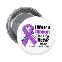 Mother-in-Law - Pancreatic Cancer Ribbon Pinback Button