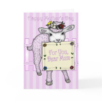 Mother, Mother's Day cute little sheep Greeting Card