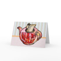 Mother, Mother's Day, Cute Mouse in teapot cards