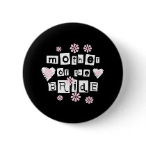 Mother of Bride White on Black buttons