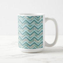 Mother of Pearl Teal ZigZag Coffee Mug