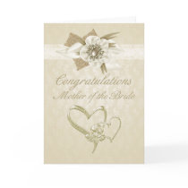 Mother of the bride Congratulations card cream wit