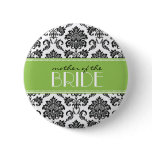Mother Of The Bride Damask Button in Green