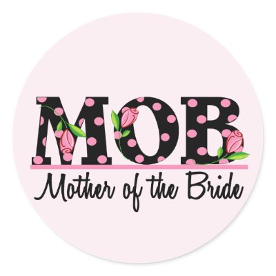 Mother of the Bride (MOD) Tulip Lettering Round Stickers