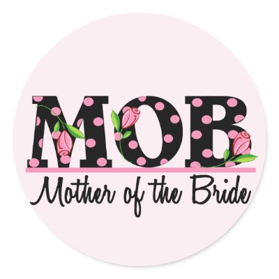 Mother of the Bride (MOD) Tulip Lettering Round Stickers