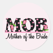 Mother of the Bride (MOD) Tulip Lettering Round Stickers