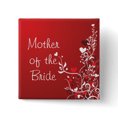Mother of the Bride ---- Red Scroll Pins