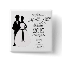 Mother of the bride swirls wedding favor button