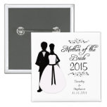 Mother of the bride swirls wedding favor button