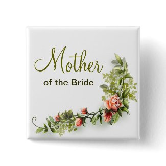mother of the bride wedding button