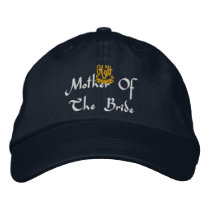 Mother Of The Bride Wedding Navy embroidered hats