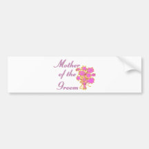 Mother Of The Groom Gold & Bouquet Bumper Sticker