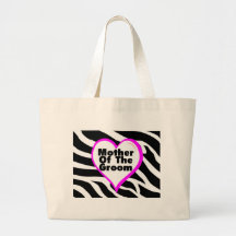 Mother Of The Groom (Heart Zebra Stripes) Tote Bags