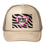Mother Of The Groom (Heart Zebra Stripes) Hats
