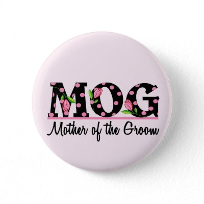Mother of the Groom (MOG) Tulip Lettering buttons