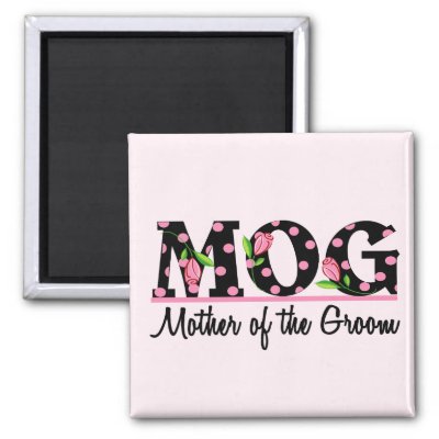 Mother of the Groom (MOG) Tulip Lettering Refrigerator Magnet